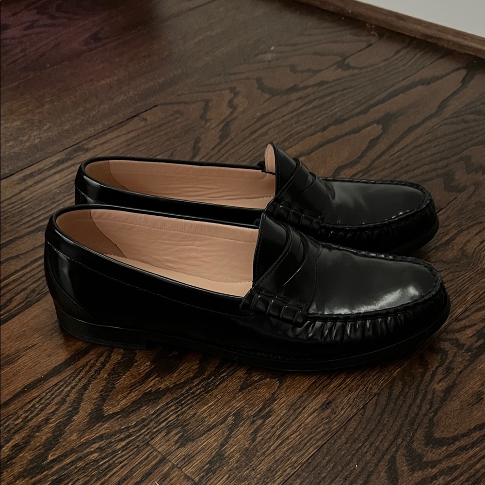 J. Crew Winona Black Penny Loafers (leather)